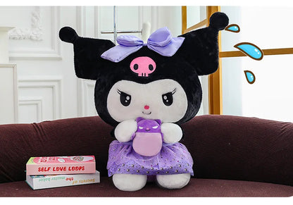 45/55/75CM Big Size Sanrio Hug A Bunny Kuromi My Melody Plushies Cartoon Anime Stuffed Children Toy Comfortable Soft Doll Gift