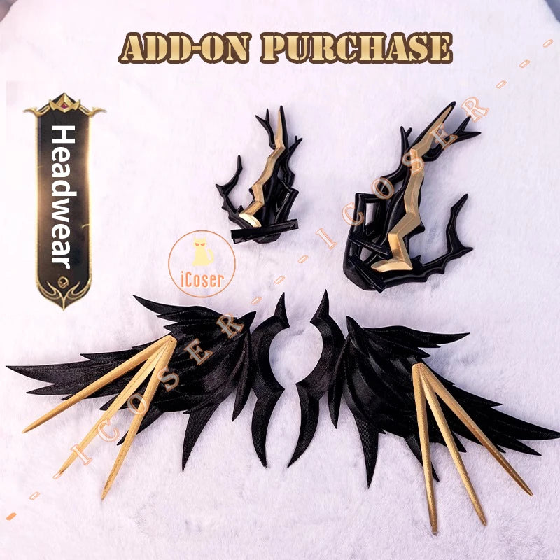 Arknights Aefanyl Logos Cosplay Costume Wig Uniform Earrings Radiant Serenity Ambience Synesthesia Halloween Party for Women Men