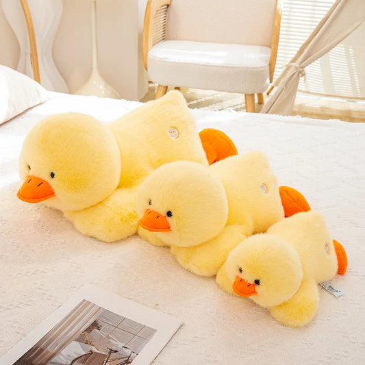 30-60cm Fluffy Large Sleep Pillow Super Soft Duck Plush Toy Cozy Lying Stuffed Animal Yellow Duck Plushies Hug Pillow Cushion