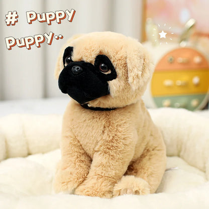 Simulate Dog Plushies Soft Toys Stuffed Bulldog Shar-pei Schnauzer Plush Toy Home Decor Girl Boy Companion Birthday Gift