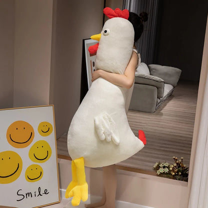 60-140cm Large Stuffed Animal Plush Pillow Yellow Chicken Plushies Huge Soft Plush Toy Huggable Chicken Sleep Pillow Cushions