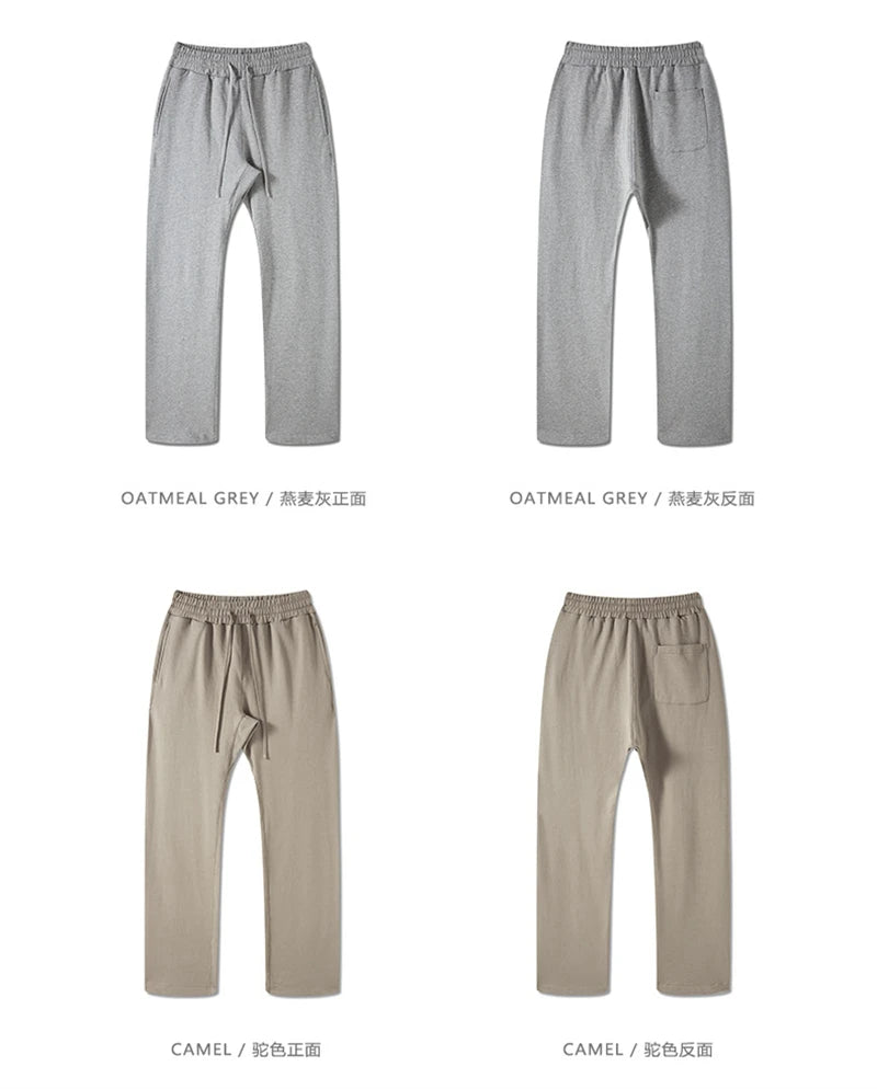 ZODF New 2025 Autumn Men's 445GSM Sweatpants Unisex High Street Soft Knitted Straight Pants Brand Streetwears Tracksuits HY0382