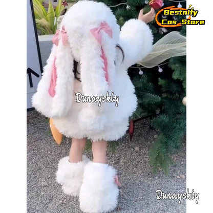 NONE Child Kawaii Rabbit Ears Cosplay Suit Size 90-150 Polyester