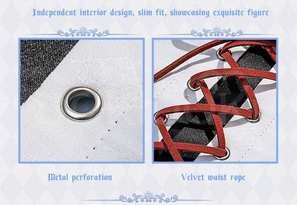 IN STOCK Asukaa Reii Cosplay Costume Anime DokiDoki-R Wome Black White Gothic Dress Asukaa Cosplay Halloween Costume