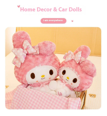 30cm/60cm Aoger Hello Kitty Kawaii Rose My Melody Cartoon Stuffed Animals Soft Plush Doll Companion Toy Children Birthday Gift