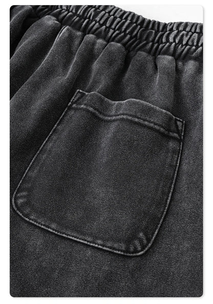 ZODF Retro 2024 Winter Patchwork Pants For Men Unisex Washed High Street 370gsm Oversized Double Knees Straight Trousers HY0878