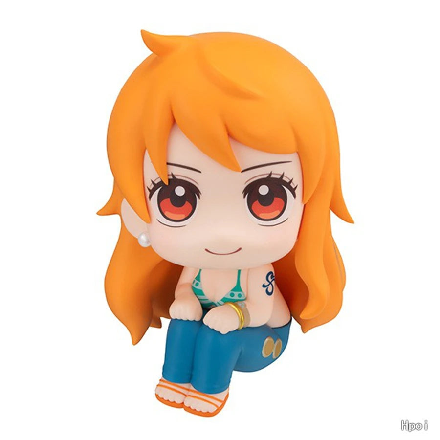 9.5cm ONE PIECE Anime Figure Look Up Luffy/Zoro Action Figure Q Version Kawaii Nami/Sanji Figurine PVC Collection Model Toys