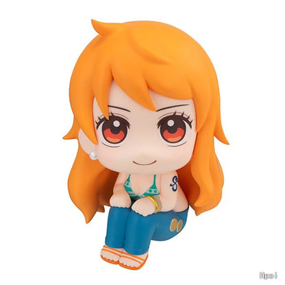 9.5cm ONE PIECE Anime Figure Look Up Luffy/Zoro Action Figure Q Version Kawaii Nami/Sanji Figurine PVC Collection Model Toys