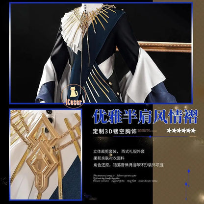 Arknights Aefanyl Logos Cosplay Costume Wig Uniform Earrings Radiant Serenity Ambience Synesthesia Halloween Women Men Carnival