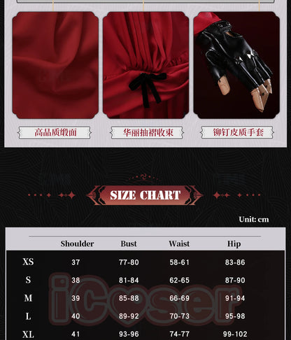 Scarlet El Vandimion Cosplay Costume Wig Red Dress Anime May I Ask for One Final Thing Ice Rose Earrings Women Girls Role Play