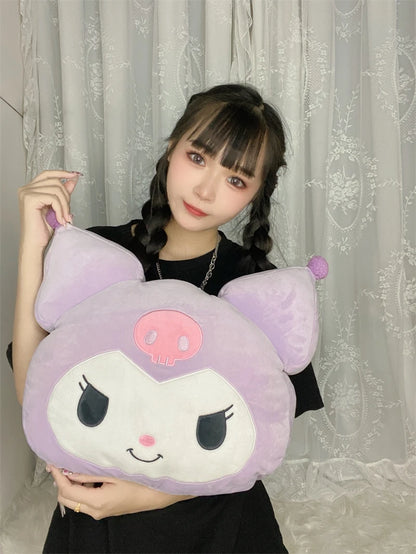 Sanrio Very Soft Kuromi Back Cushion Throw Pillow Sofa Bed Room Decor Comfortable Japanese Style Pillow Gifts Girl