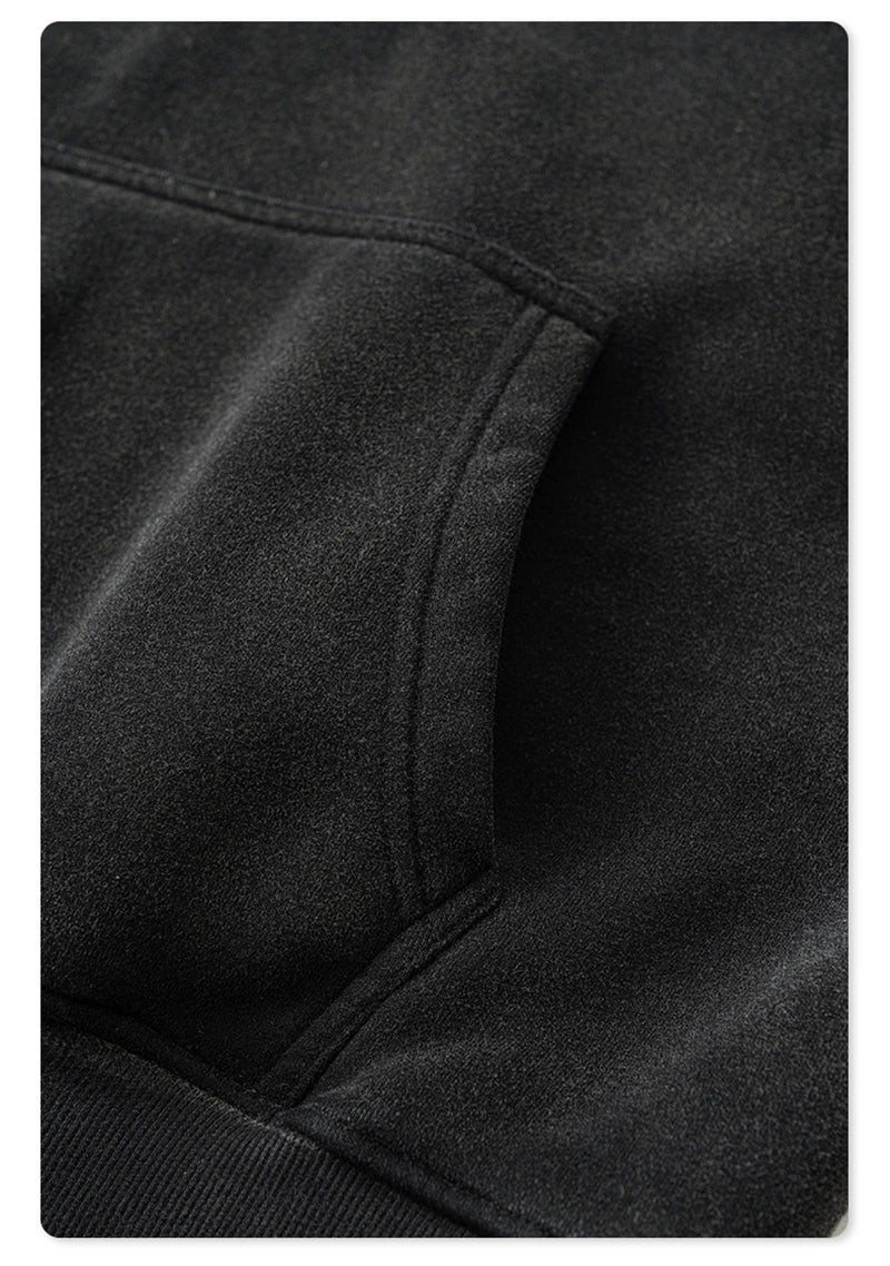 ZODF 2024 Winter Unisex Washed Fleece Hoodies 360gsm Warm Loose Retro Hooded Sweatshirts HY0870