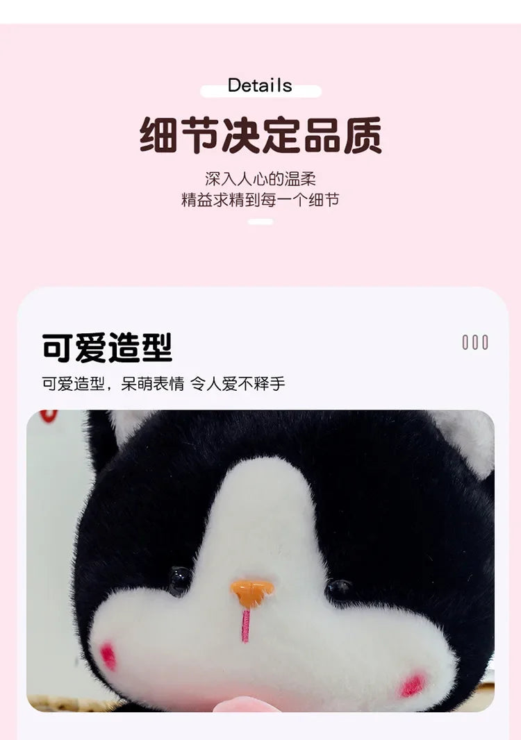 45cm Kawaii Stuffed Toys Lace Scarf Cat Plush Doll Fluffy Soft Cat Baby Doll Cute Cartoon Cat Stuffed Toy Home Decor Kid Gifts