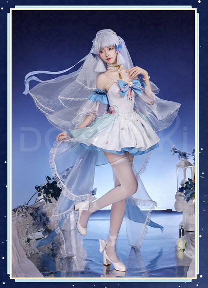 Kamisato Ayaka Doujin Cosplay Costume Game Genshin Impact Cosplay DokiDoki-SR Kamisato Ayaka Cosplay Women White Dress Costume