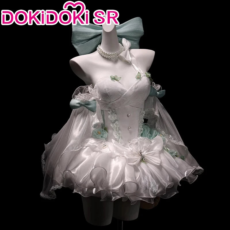 IN STOCK Lynette Doujin Cosplay Costume Game Genshin Impact DokiDoki-SR Angel's Courtyard White Dress Ballet Cute Fontaine