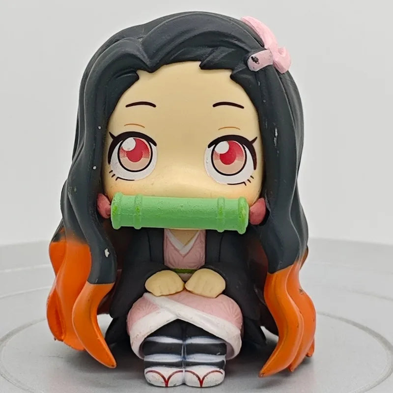 Cute Anime Demon Slayer Kimetsu No Yaiba Figurine Hashibira Inosuke Action Figures Clay Man PVC Model Statue Collection Toy Gift