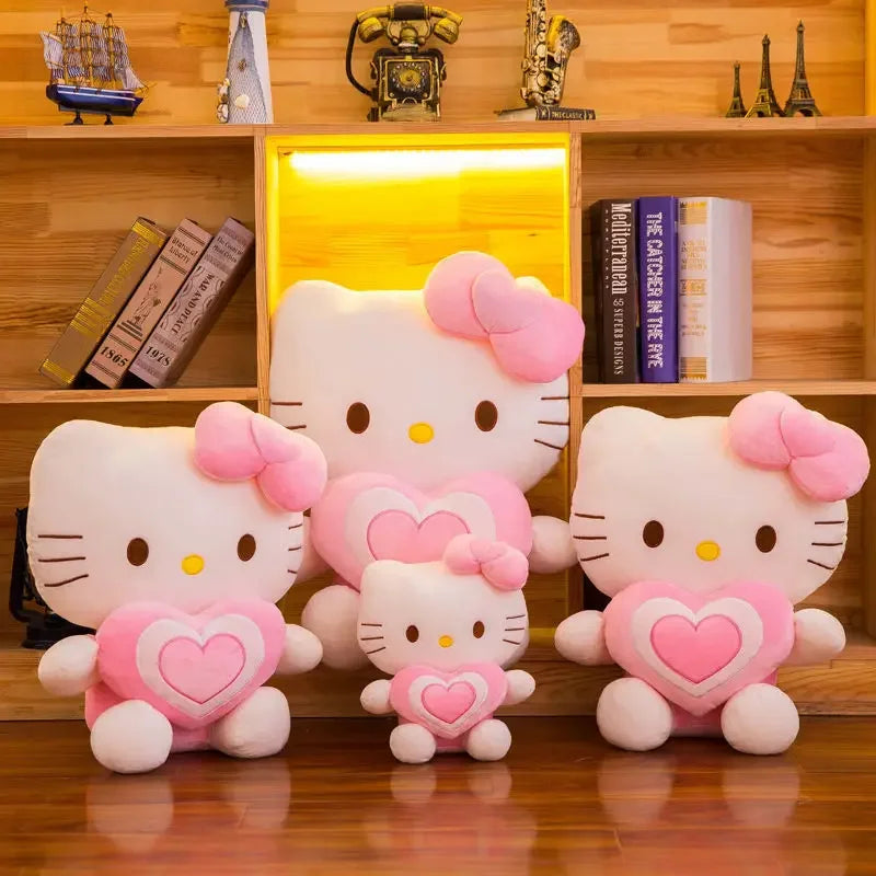 Aoger Kawaii Hello Kitty Plush Doll Anime Cartoon Animal Soft Stuffed Plushie Pillow Plush Peluche Kt Cat Toys For Kid Girl Gift