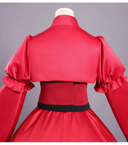 Anime The Holy Grail of Eris Scarlett Castiel Cosplay Costume Dress Headwear Earrings Halloween Party Women Girls Carnival Props