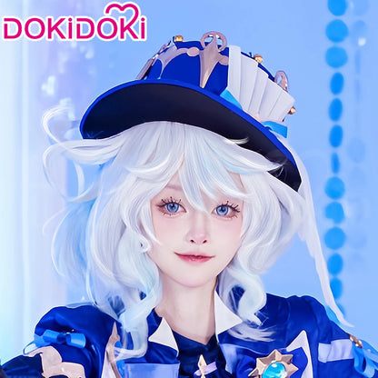 IN STOCK Focalors Furina Hat Game Genshin Impact Cosplay DokiDoki Fontaine Furina Hydro Women Blue Hat Metal Accessories Cosplay