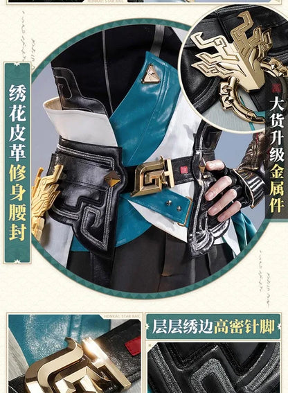 Honkai Star Rail Dan Heng Cosplay Costume Wig Permansor Terrae Uniform New Skin Outfit Headwear Halloween Party for Women Men