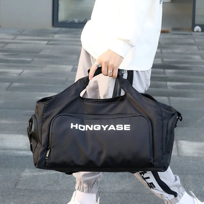 Gym Sports Bag for Men Waterproof Travel Fitness Duffle with Shoe Pocket Shoulder Tote Outdoors Weekend Luggage