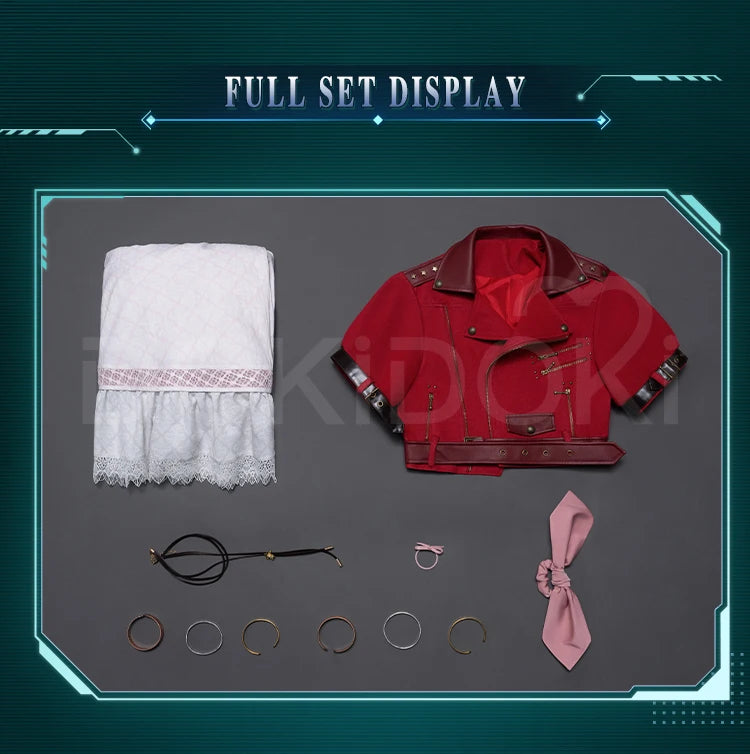 Aerith Cosplay Costume Game FF Cosplay【S-3XL】DokiDoki-SR Women White Dress Aerith Costume Plus Size