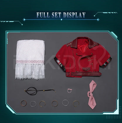 Aerith Cosplay Costume Game FF Cosplay【S-3XL】DokiDoki-SR Women White Dress Aerith Costume Plus Size
