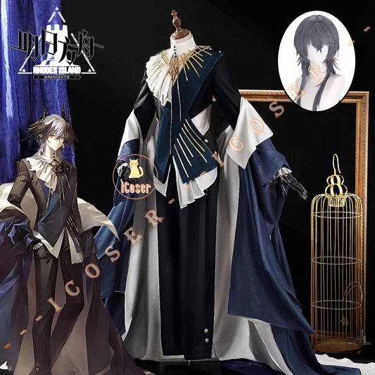 Arknights Aefanyl Logos Cosplay Costume Wig Uniform Earrings Radiant Serenity Ambience Synesthesia Halloween Women Men Carnival