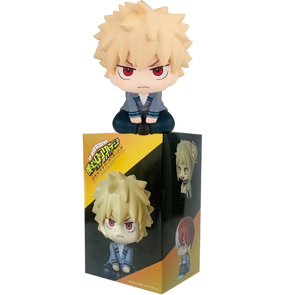 My Hero Academia Chibi PVC Figurines Tomura Shigaraki Izuku Midoriya Katsuki Bakugo Collectible Toy Model - with box B