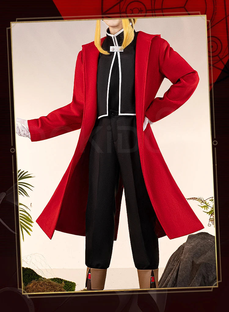 Edward Elri Cosplay Costum Anime Fullmetal Alchemist Cosplay DokiDoki-R Men Red Uniform Costume Edward Elri Cosplay