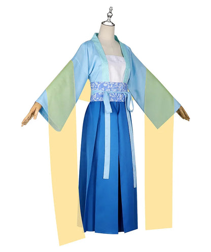 Anime The Apothecary Diaries Maomao Cosplay Costume Wig Blue Dress Hanfu Hunting Outfit Halloween Party for Women Girls iCoser