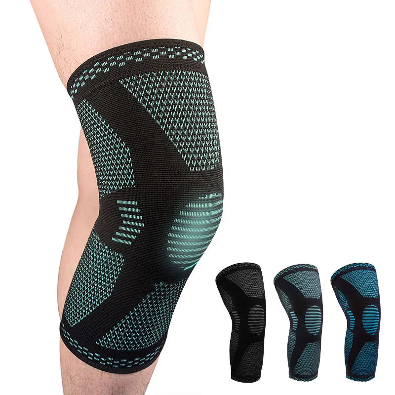 Skdk 1pc Elastic Gym Knee Pad Sports Safety Brace Patella Support for Running Basketball Volleyball Tennis - BLACK / M