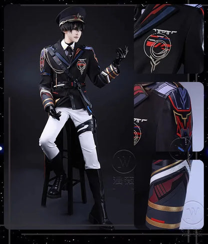Love and Deepspace Caleb Cosplay Costume Wig Farspace Colonel Uniform Trench Halloween Party for Women Men Carnival Cos Props
