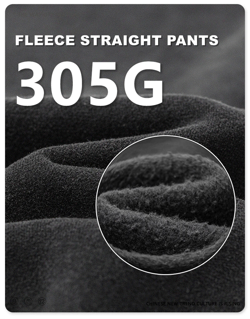 ZODF Fashion 2024 Winter Patches Fleece Straight Pants Retro Unisex Loose Washed 305gsm Warm Soft Trousers Brand Bottoms HY0872