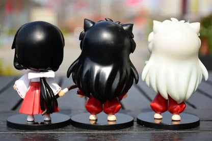 New Inuyasha Anime Figure Higurashi Kagome Miroku Sesshoumaru Action Figure Q Version Toys Pvc Model Doll  Gifts for Kids