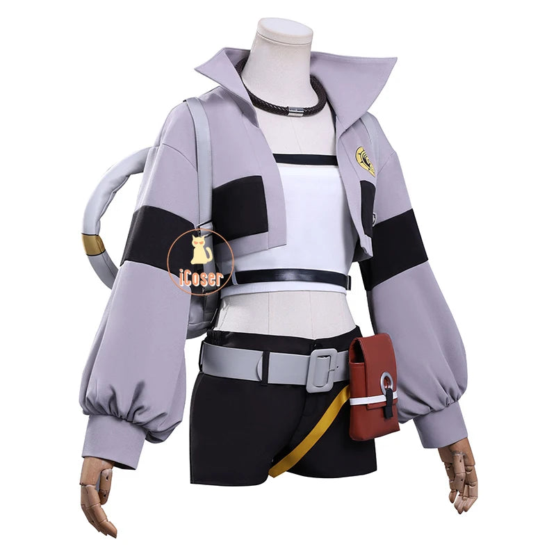 Anime Gachiakuta Riyo Reaper Cosplay Costume Uniform Jacket Short Backpack Akuta Cleaners Halloween Party for Women Girls iCoser