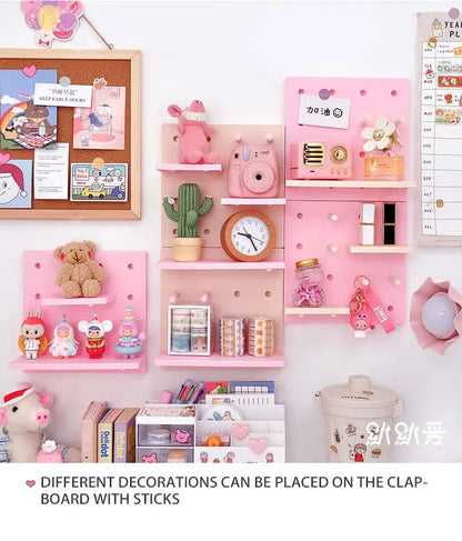 Home Decor Wall Shelves Decoration Hole Board Wall Storage Rack Storage Shelf Kitchen Bedroom Hanging Wall Shelves Wall Decor