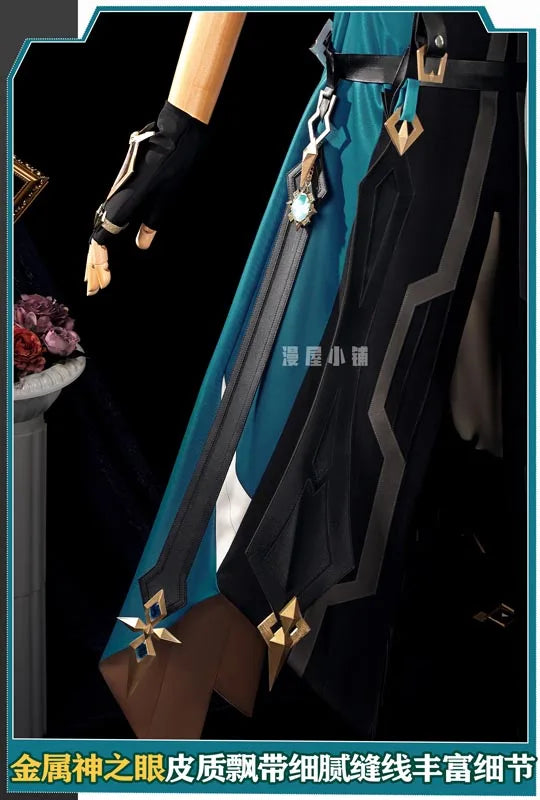 Genshin Impact Varka Cosplay Costume Wig Uniform Knights of Favonius Mondstadt Halloween Party Women Men Girls Role Play Props