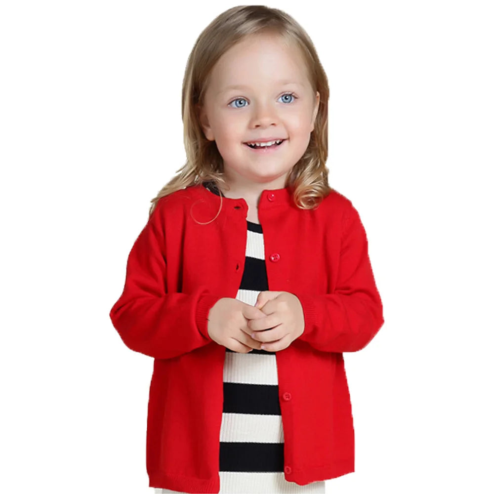 Boys Girls Sweater Cardigans 1 to 2 3 4 5 6 7 8 9 Years 2024 Cotton Baby Kids Sweaters Plain Knit Spring Autumn Children Clothes