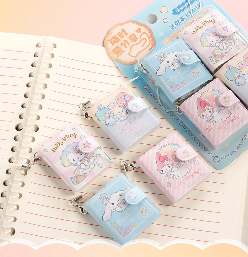 Sanrio Cartoon Mini Notepad Kawaii My Melody Kuromi Cinnamoroll Notebook Portable Pocket Hand Book Stationery Students Supplies