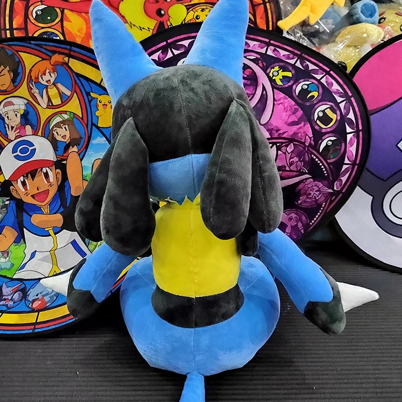 70cm Pokemon Lucario Large Plush Toys Greninja Zeraora Cinderace Glaceon Stuffed Giant Pokémon Eevee Anime Kids Christmas Gift