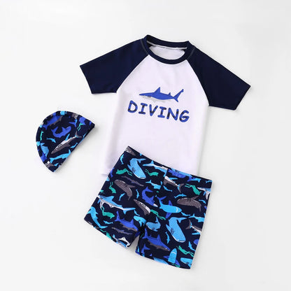 2025 New Boy Girl Swimwear Swim Suits Sun Protective Short Sleeve Children Swimsuits Children's Bathing Suit Kids Swimming Suits