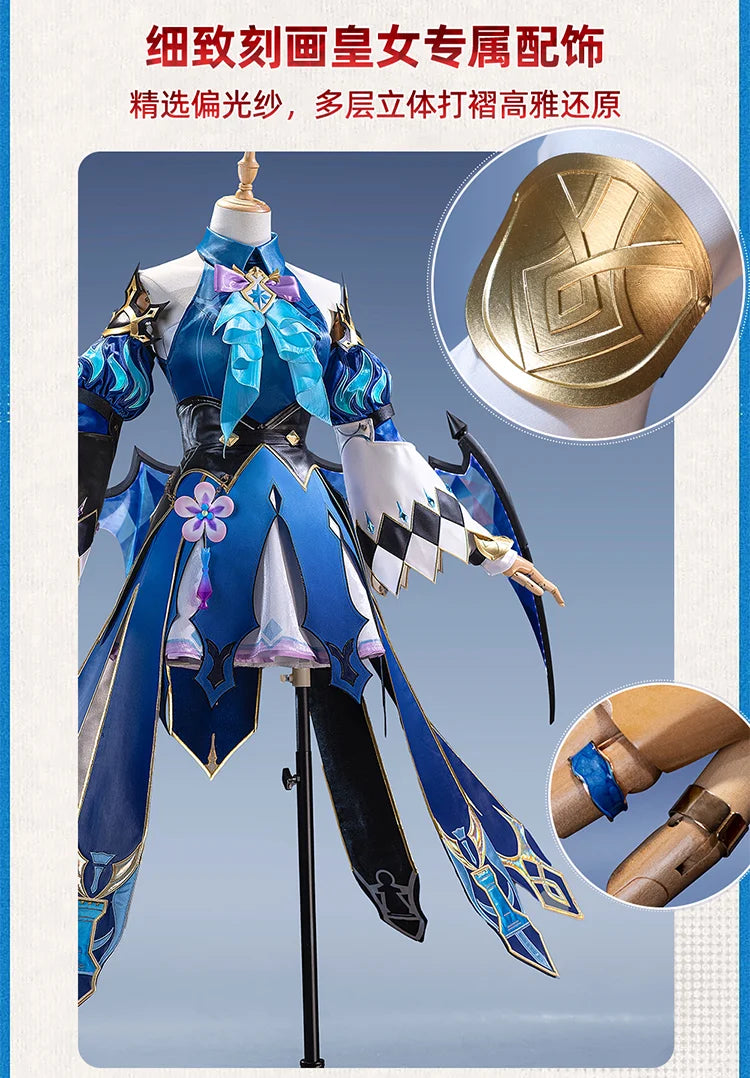 Honkai Star Rail Cerydra Cosplay Costume Wig Dress Uniform Luminous Crown Metal Props Halloween Party for Women Girls Cos iCoser