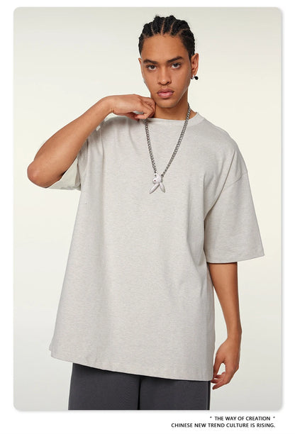 ZODF 2024 Heavy-Weight 345gsm Basic Solid T-Shirts For Men Unisex Women Summer Loose 100% Cotton T Shirt Brand Clothes HY0771