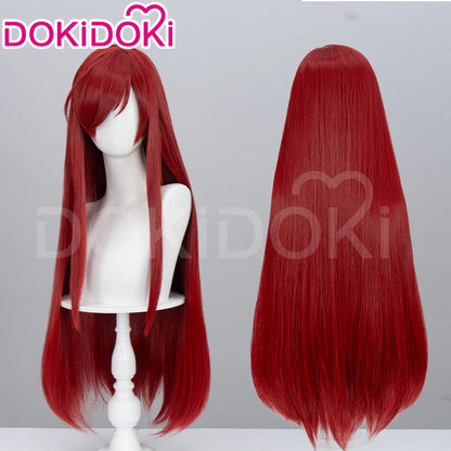 IN STOCK Lucyy Heartfiliaa Erzaa Scarlett Wig Anime DokiDoki Women Yellow Red Long Hair Cosplay Hair Free Wig Cap