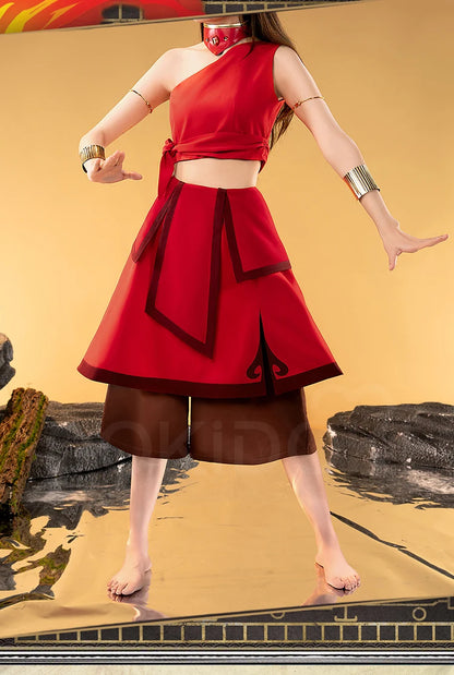 Katara Cosplay Costume Anime Cosplay【S-3XL】DokiDoki-R Women Red Dress Katara Costume Plus Size