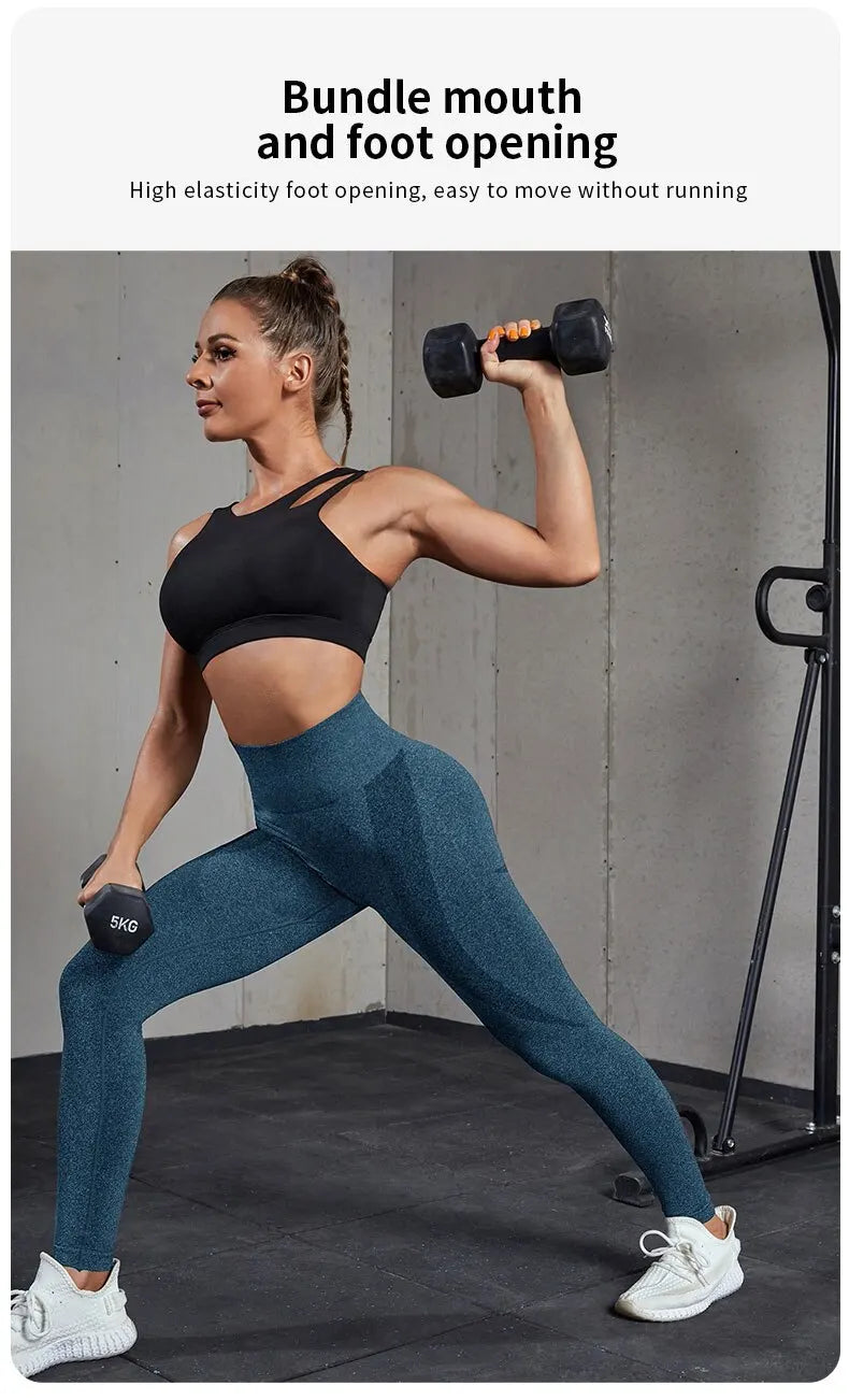 Women High Waist Seamless Yoga Leggings Butt Lift Curves Fitness Workout Tights Elastic Gym Training Pants