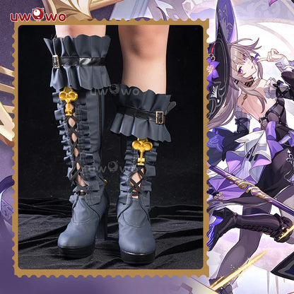 UWOWO Herta Shoes Boots Game Honkai Star Rail The Herta Witch Cosplay Shoes Boots with Accessory lloween Shoes