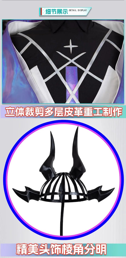 Arknights Eblana Dublinn Cosplay Costume Necrass Uniform Jacket Headwear Earrings Halloween Party for Women Girls Props iCoser