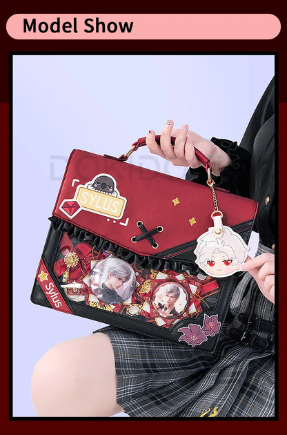 IN STOCK Sylus Cosplay Doujin Bag Game Love and Deepspace DokiDoki Sylus Itabag Red Black School Bag Cosplay Prop